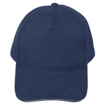 Кепка 5- панельная Salerno Heavy 350,  c белым сендвичем, темно-синяя — изображение 2