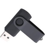 Флеш накопитель USB 2.0 Twister 16GB, пластик Софт Тач/металл, черный/черный — изображение 2